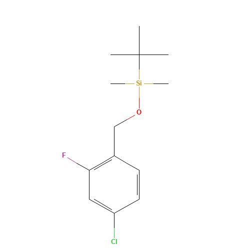 tert-butyl-[(4-chloro-2-fluorophenyl)methoxy]-dimethylsilane (CAS: 909186-19-2) - Chemical Structure and Molecular Formula 
