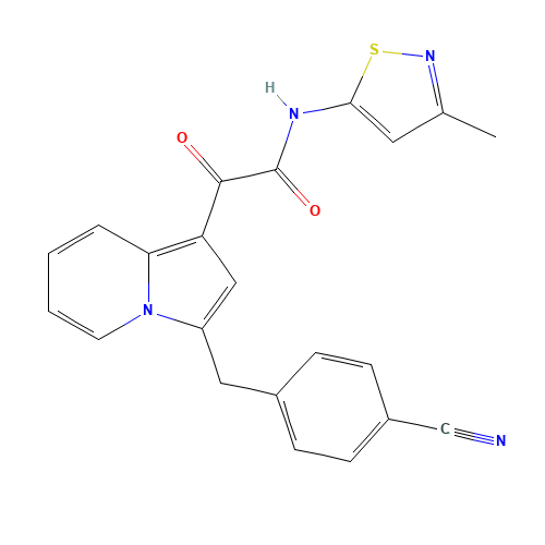 2-[3-[(4-cyanophenyl)methyl]indolizin-1-yl]-N-(3-methyl-1,2-thiazol-5-yl)-2-oxoacetamide (CAS: 501948-05-6) - Related Chemical Product