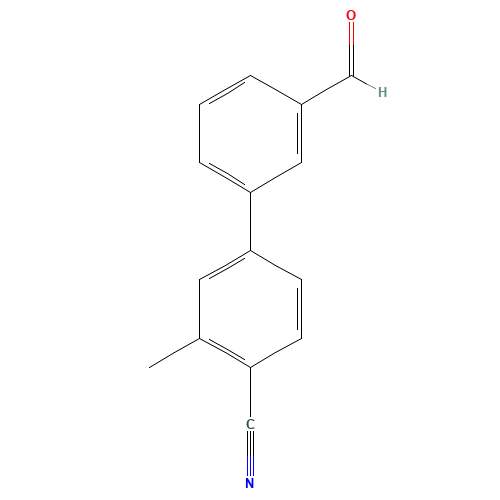 4-(3-formylphenyl)-2-methylbenzonitrile (CAS: 343604-37-5) - Chemical Structure and Molecular Formula 