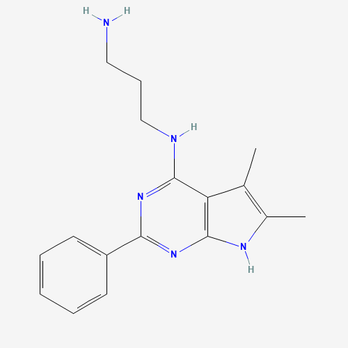 N'-(5,6-dimethyl-2-phenyl-7H-pyrrolo[2,3-d]pyrimidin-4-yl)propane-1,3-diamine (CAS: 251946-25-5) - Related Chemical Product