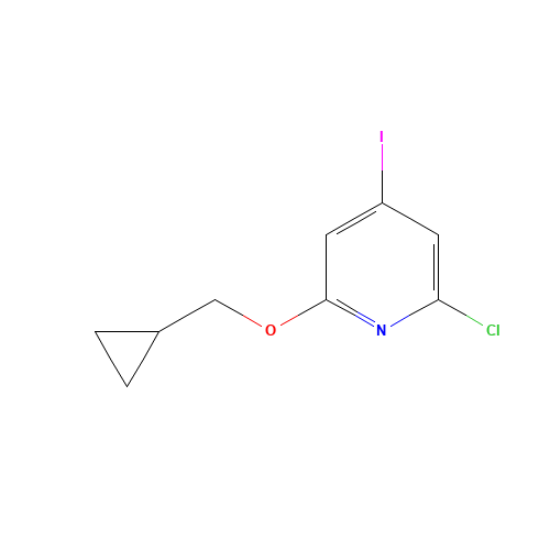 2-chloro-6-(cyclopropylmethoxy)-4-iodopyridine (CAS: 1610521-19-1) - Chemical Structure and Molecular Formula 