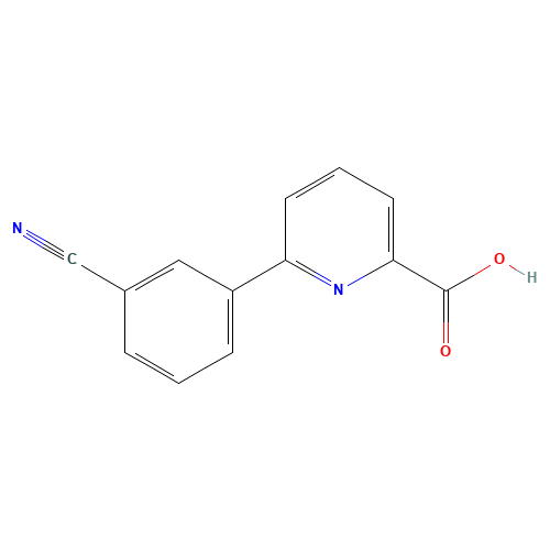 6-(3-cyanophenyl)pyridine-2-carboxylic acid (CAS: 887981-96-6) - Chemical Structure and Molecular Formula 