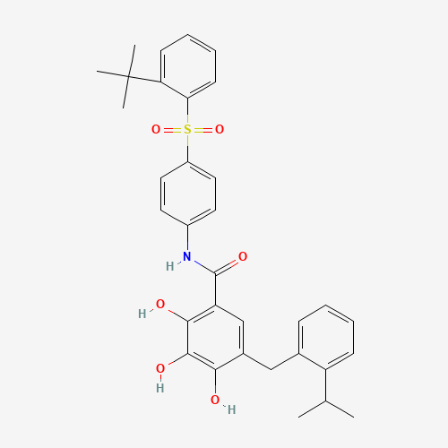 N-[4-(2-tert-butylphenyl)sulfonylphenyl]-2,3,4-trihydroxy-5-[(2-propan-2-ylphenyl)methyl]benzamide (CAS: 877877-35-5) - Related Chemical Product