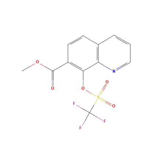 methyl 8-(trifluoromethylsulfonyloxy)quinoline-7-carboxylate (CAS: 1352717-46-4) - Chemical Structure and Molecular Formula 