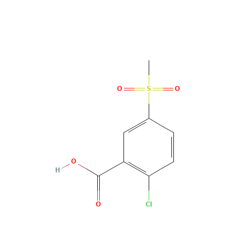 2-chloro-5-methylsulfonylbenzoic acid (CAS: 89938-62-5) - Chemical Structure and Molecular Formula 