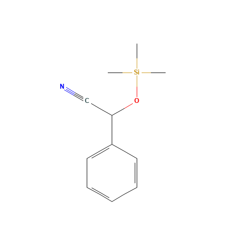 2-phenyl-2-trimethylsilyloxyacetonitrile (CAS: 25438-37-3) - Chemical Structure and Molecular Formula 
