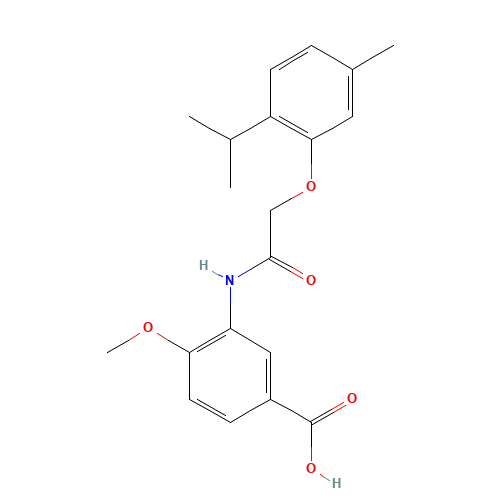 4-methoxy-3-[[2-(5-methyl-2-propan-2-ylphenoxy)acetyl]amino]benzoic acid (CAS: 649773-92-2) - Related Chemical Product