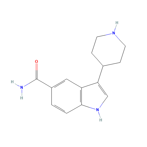 3-piperidin-4-yl-1H-indole-5-carboxamide (CAS: 177940-51-1) - Chemical Structure and Molecular Formula 
