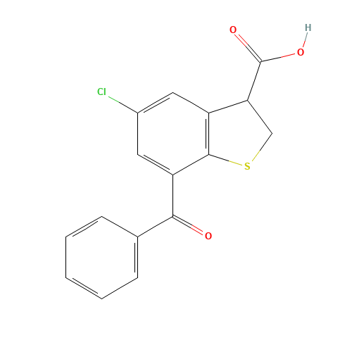 7-benzoyl-5-chloro-2,3-dihydro-1-benzothiophene-3-carboxylic acid (CAS: 93669-96-6) - Related Chemical Product