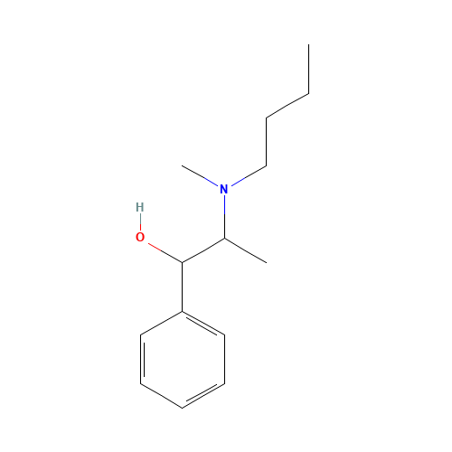 2-[butyl(methyl)amino]-1-phenylpropan-1-ol (CAS: 25394-31-4) - Chemical Structure and Molecular Formula 