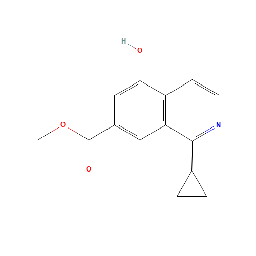 methyl 1-cyclopropyl-5-hydroxyisoquinoline-7-carboxylate (CAS: 921760-74-9) - Chemical Structure and Molecular Formula 