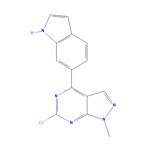 6-chloro-4-(1H-indol-6-yl)-1-methylpyrazolo[3,4-d]pyrimidine (CAS: 1292902-36-3) - Related Chemical Product
