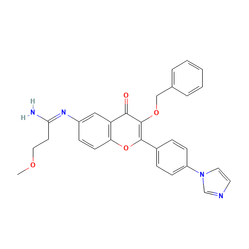 N'-[2-(4-imidazol-1-ylphenyl)-4-oxo-3-phenylmethoxychromen-6-yl]-3-methoxypropanimidamide (CAS: 1187016-38-1) - Related Chemical Product