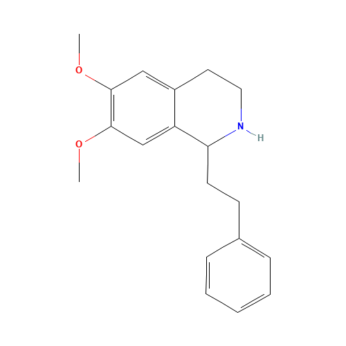 6,7-dimethoxy-1-(2-phenylethyl)-1,2,3,4-tetrahydroisoquinoline (CAS: 29903-68-2) - Chemical Structure and Molecular Formula 