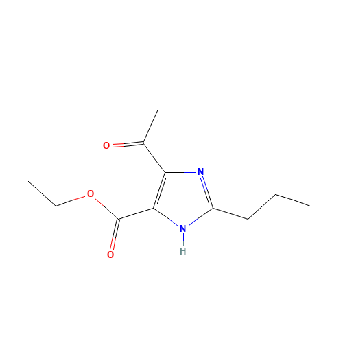 ethyl 4-acetyl-2-propyl-1H-imidazole-5-carboxylate (CAS: 144690-07-3) - Chemical Structure and Molecular Formula 