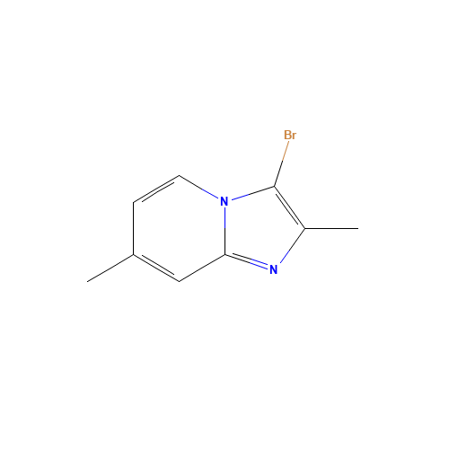 3-bromo-2,7-dimethylimidazo[1,2-a]pyridine (CAS: 1335054-56-2) - Chemical Structure and Molecular Formula 