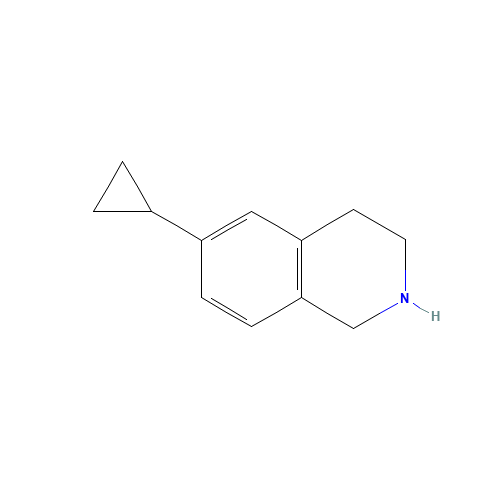 6-cyclopropyl-1,2,3,4-tetrahydroisoquinoline (CAS: 1211875-02-3) - Chemical Structure and Molecular Formula 