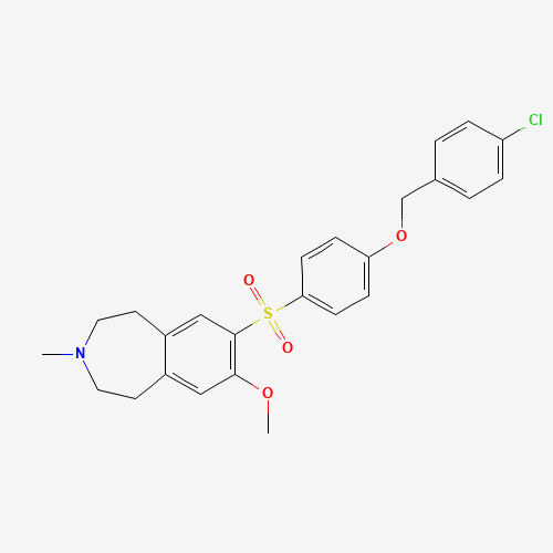 7-[4-[(4-chlorophenyl)methoxy]phenyl]sulfonyl-8-methoxy-3-methyl-1,2,4,5-tetrahydro-3-benzazepine (CAS: 630407-66-8) - Related Chemical Product