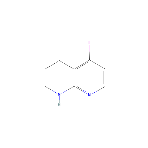 5-iodo-1,2,3,4-tetrahydro-1,8-naphthyridine (CAS: 945600-06-6) - Chemical Structure and Molecular Formula 