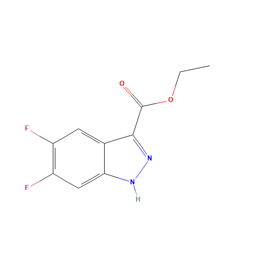 ethyl 5,6-difluoro-1H-indazole-3-carboxylate (CAS: 885279-04-9) - Chemical Structure and Molecular Formula 