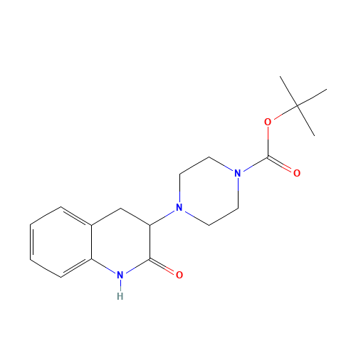 tert-butyl 4-(2-oxo-3,4-dihydro-1H-quinolin-3-yl)piperazine-1-carboxylate (CAS: 885609-28-9) - Chemical Structure and Molecular Formula 