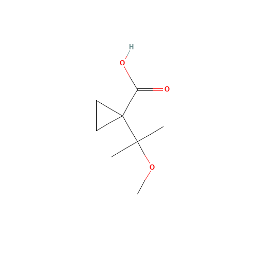 1-(2-methoxypropan-2-yl)cyclopropane-1-carboxylic acid (CAS: 1447944-32-2) - Chemical Structure and Molecular Formula 