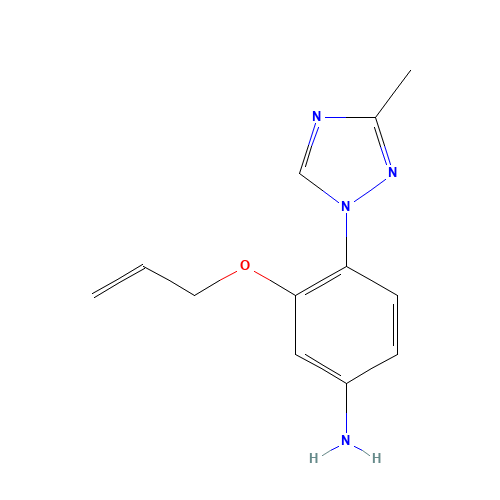 4-(3-methyl-1,2,4-triazol-1-yl)-3-prop-2-enoxyaniline (CAS: 1356009-07-8) - Chemical Structure and Molecular Formula 