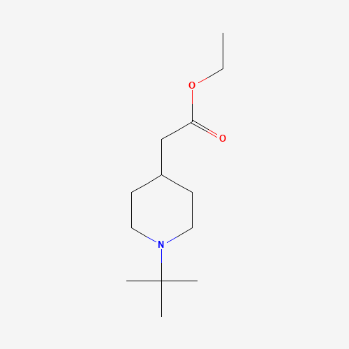 ethyl 2-(1-tert-butylpiperidin-4-yl)acetate (CAS: 1075715-93-3) - Chemical Structure and Molecular Formula 