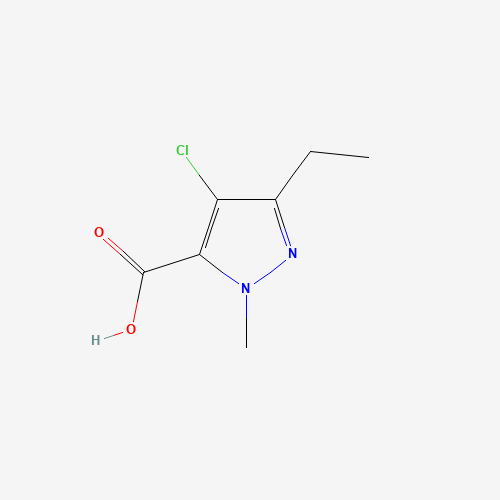 4-chloro-5-ethyl-2-methylpyrazole-3-carboxylic acid (CAS: 127892-62-0) - Chemical Structure and Molecular Formula 