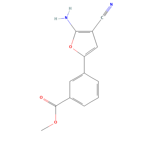 methyl 3-(5-amino-4-cyanofuran-2-yl)benzoate (CAS: 1261269-02-6) - Chemical Structure and Molecular Formula 