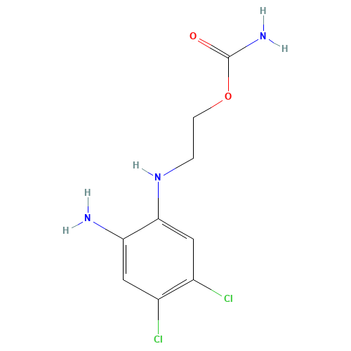 2-(2-amino-4,5-dichloroanilino)ethyl carbamate (CAS: 13346-88-8) - Chemical Structure and Molecular Formula 
