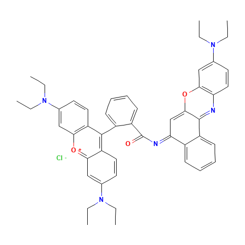 [6-(diethylamino)-9-[2-[[9-(diethylamino)-6,12-dihydrobenzo[a]phenoxazin-5-ylidene]carbamoyl]phenyl]xanthen-3-ylidene]-diethylazanium;chloride (CAS: 14969-56-3) - Related Chemical Product