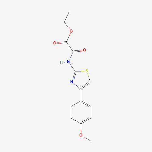 ethyl 2-[[4-(4-methoxyphenyl)-1,3-thiazol-2-yl]amino]-2-oxoacetate (CAS: 74531-88-7) - Chemical Structure and Molecular Formula 