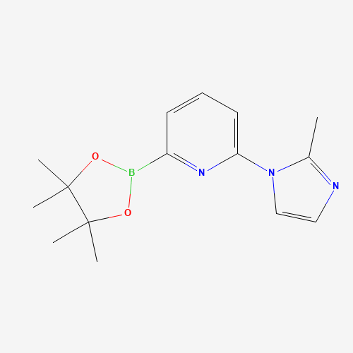 2-(2-methylimidazol-1-yl)-6-(4,4,5,5-tetramethyl-1,3,2-dioxaborolan-2-yl)pyridine (CAS: 1264141-88-9) - Chemical Structure and Molecular Formula 