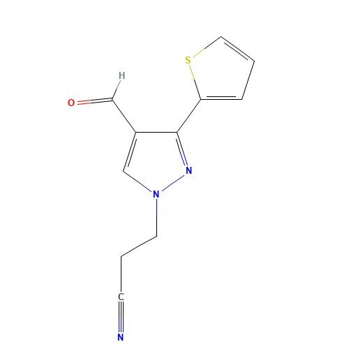 3-(4-formyl-3-thiophen-2-ylpyrazol-1-yl)propanenitrile (CAS: 372107-06-7) - Related Chemical Product
