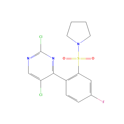2,5-dichloro-4-(4-fluoro-2-pyrrolidin-1-ylsulfonylphenyl)pyrimidine (CAS: 1341200-92-7) - Related Chemical Product