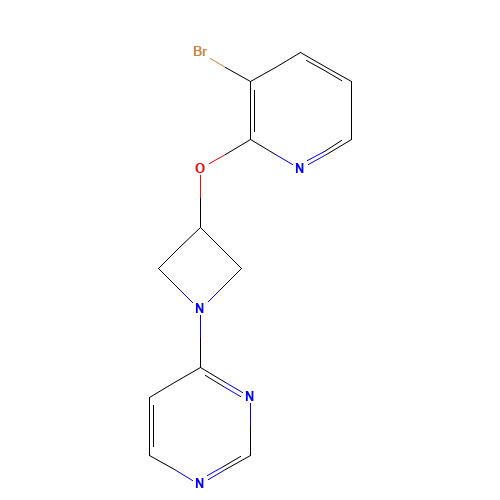 4-[3-(3-bromopyridin-2-yl)oxyazetidin-1-yl]pyrimidine (CAS: 1350606-72-2) - Chemical Structure and Molecular Formula 