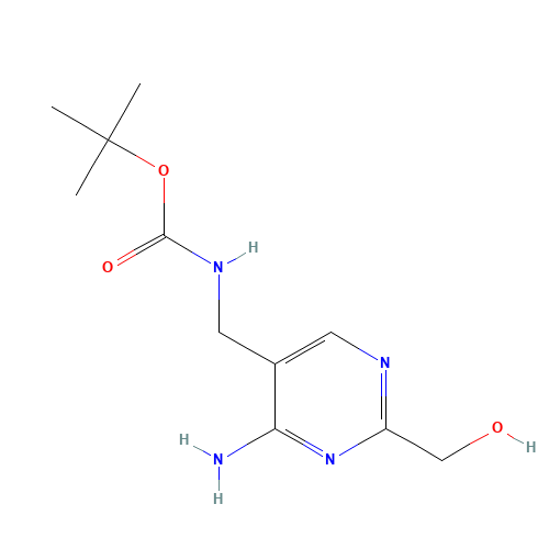 tert-butyl N-[[4-amino-2-(hydroxymethyl)pyrimidin-5-yl]methyl]carbamate (CAS: 412278-00-3) - Chemical Structure and Molecular Formula 