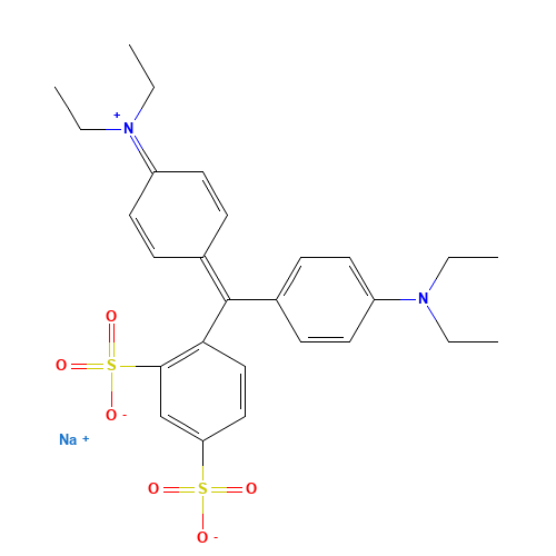 sodium;4-[[4-(diethylamino)phenyl]-(4-diethylazaniumylidenecyclohexa-2,5-dien-1-ylidene)methyl]benzene-1,3-disulfonate (CAS: 129-17-9) - Related Chemical Product