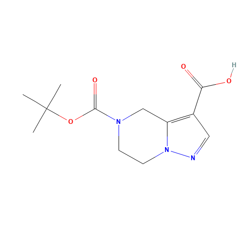 5-[(2-methylpropan-2-yl)oxycarbonyl]-6,7-dihydro-4H-pyrazolo[1,5-a]pyrazine-3-carboxylic acid (CAS: 1280214-48-3) - Related Chemical Product