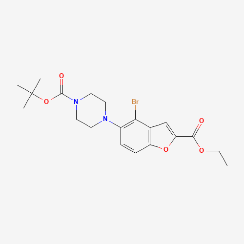 tert-butyl 4-(4-bromo-2-ethoxycarbonyl-1-benzofuran-5-yl)piperazine-1-carboxylate (CAS: 1192170-25-4) - Related Chemical Product
