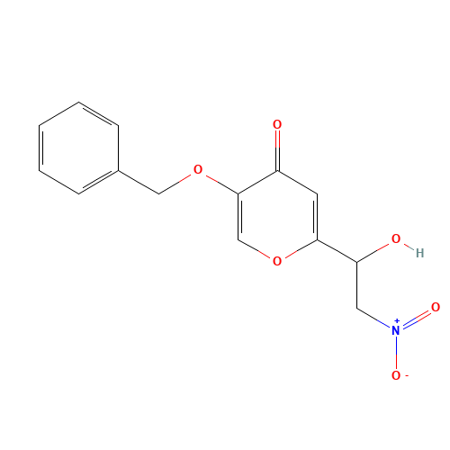 2-(1-hydroxy-2-nitroethyl)-5-phenylmethoxypyran-4-one (CAS: 59281-04-8) - Related Chemical Product