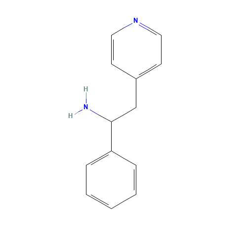1-phenyl-2-pyridin-4-ylethanamine (CAS: 59576-22-6) - Chemical Structure and Molecular Formula 