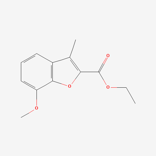 ethyl 7-methoxy-3-methyl-1-benzofuran-2-carboxylate (CAS: 18703-82-7) - Chemical Structure and Molecular Formula 
