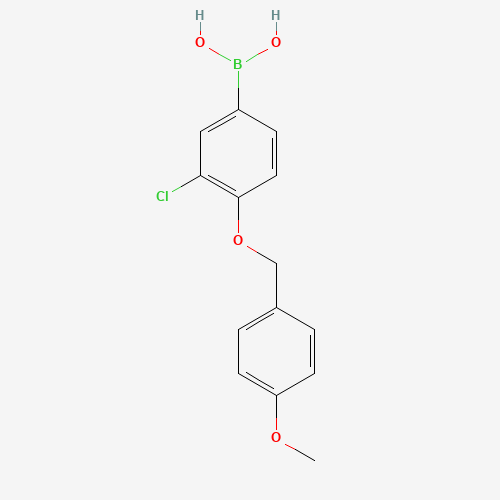 [3-chloro-4-[(4-methoxyphenyl)methoxy]phenyl]boronic acid (CAS: 870777-25-6) - Chemical Structure and Molecular Formula 