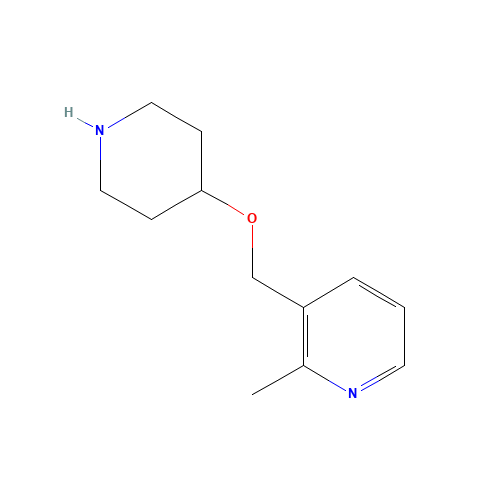 2-methyl-3-(piperidin-4-yloxymethyl)pyridine (CAS: 1400765-01-6) - Chemical Structure and Molecular Formula 