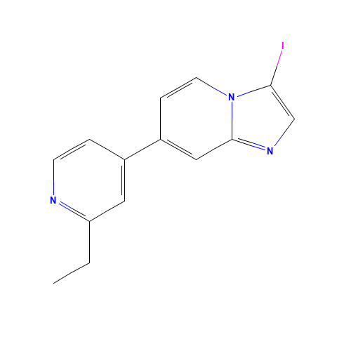 7-(2-ethylpyridin-4-yl)-3-iodoimidazo[1,2-a]pyridine (CAS: 908267-84-5) - Chemical Structure and Molecular Formula 