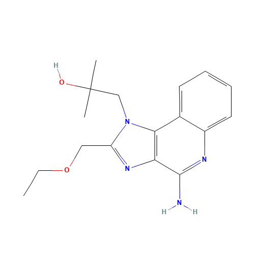 1-[4-amino-2-(ethoxymethyl)imidazo[4,5-c]quinolin-1-yl]-2-methylpropan-2-ol (CAS: 144875-48-9) - Chemical Structure and Molecular Formula 