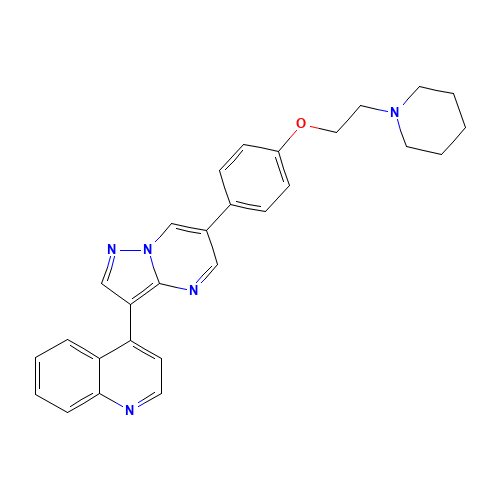4-[6-[4-(2-piperidin-1-ylethoxy)phenyl]pyrazolo[1,5-a]pyrimidin-3-yl]quinoline (CAS: 1062368-53-9) - Related Chemical Product