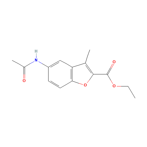 ethyl 5-acetamido-3-methyl-1-benzofuran-2-carboxylate (CAS: 99252-61-6) - Chemical Structure and Molecular Formula 